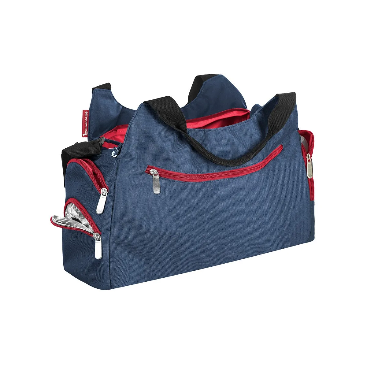 Badabulle Multipocket Blue Changing Bag With Five External, Easy Access Pockets   One Insulated Bottle Pocket