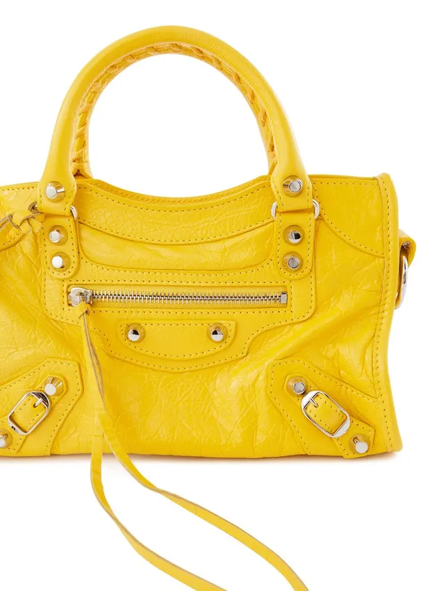 Balenciaga Yellow Classic Mini City Shoulder Bag