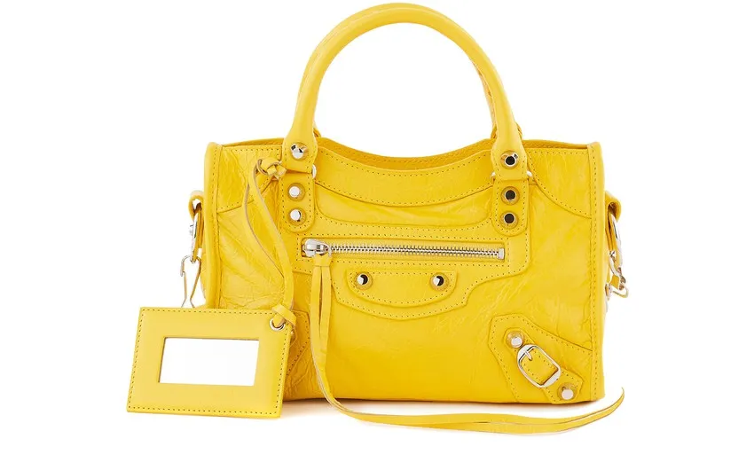 Balenciaga Yellow Classic Mini City Shoulder Bag