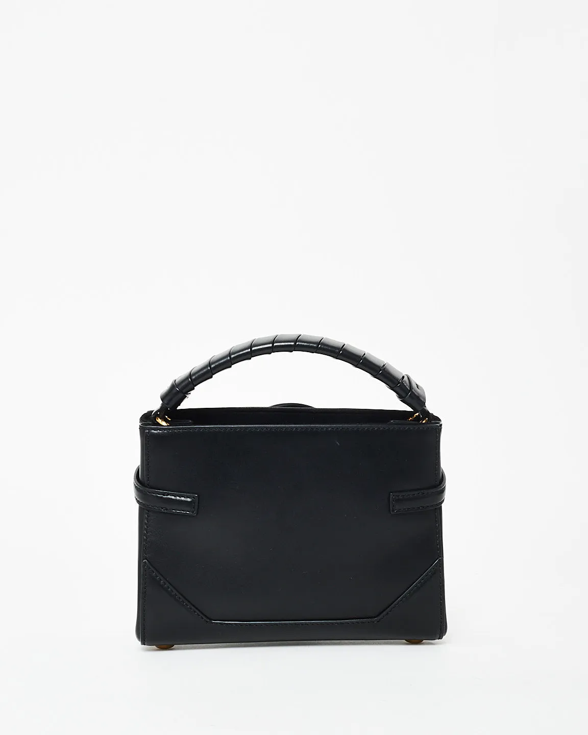 Balmain Black Leather Mini B Buzz 22 Leather Tote Bag