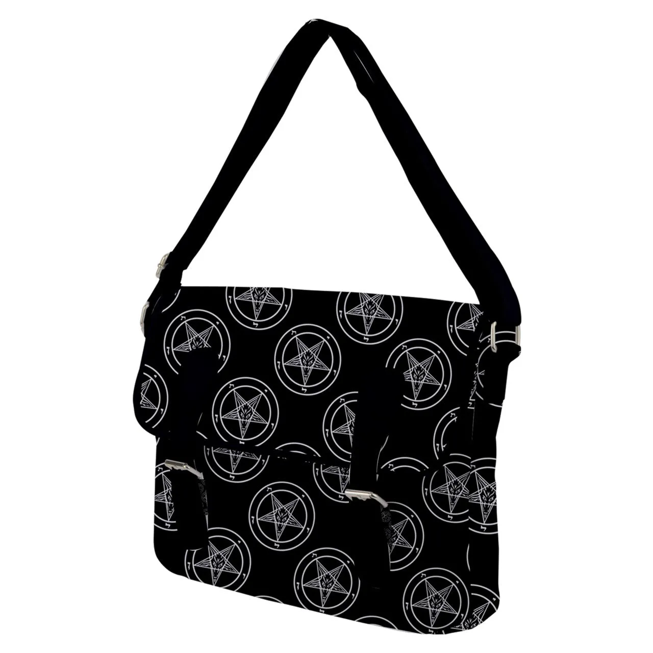 Baphomet / Pentagram Buckle Messenger Bag