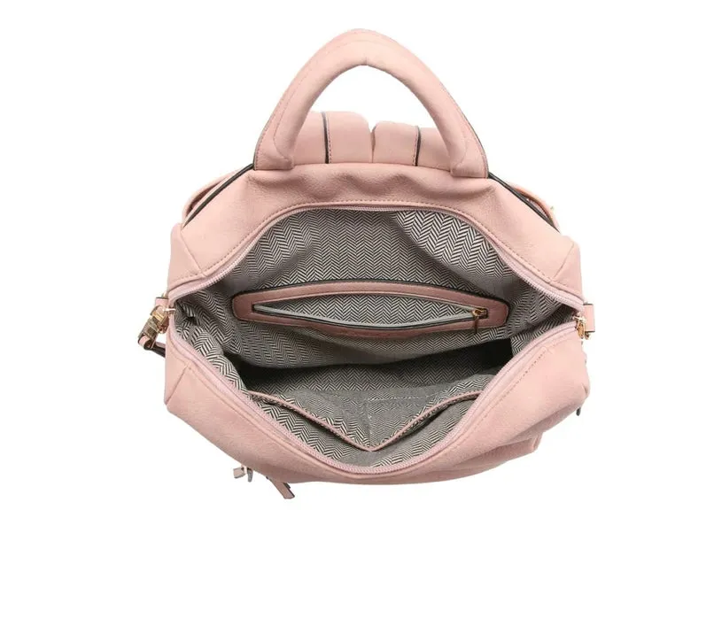 Barcelona Multi Wear Backpack Vegan Leather with Zipper Closure
