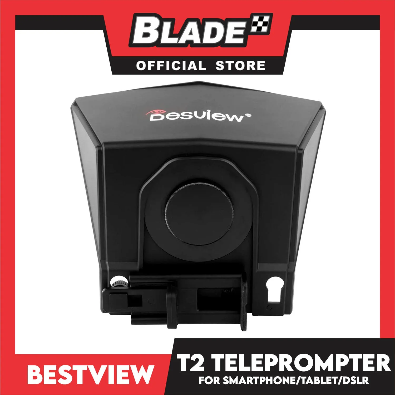 Bestview Desview T2 Teleprompter for Smartphone Tablet DSLR Camera with Remote Control & Lens Adapter Rings- Use for Interview Speech Live Streaming Online Video Vlog YouTube Tiktok