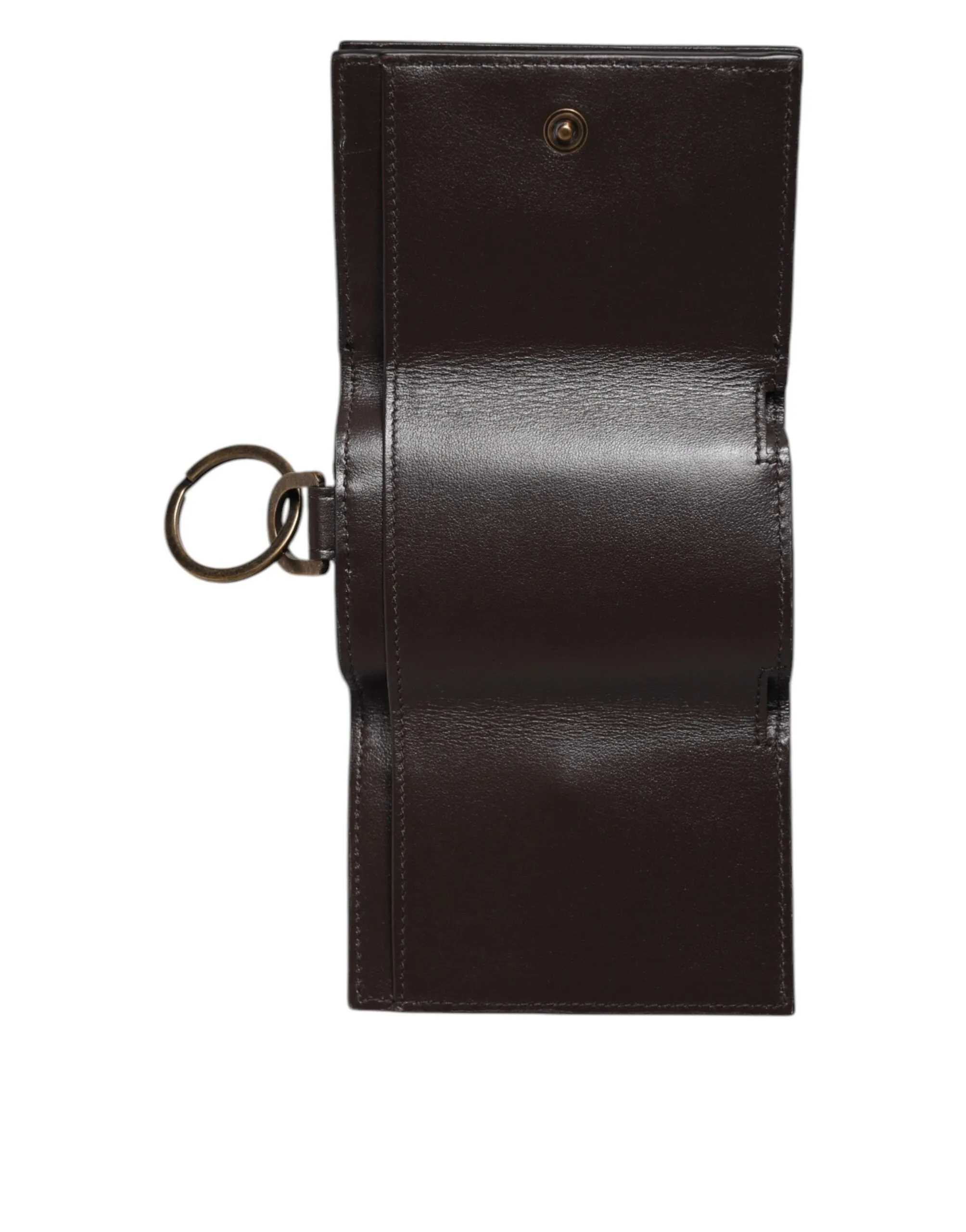 Black Exotic Leather Trifold Crossbody Sling Wallet