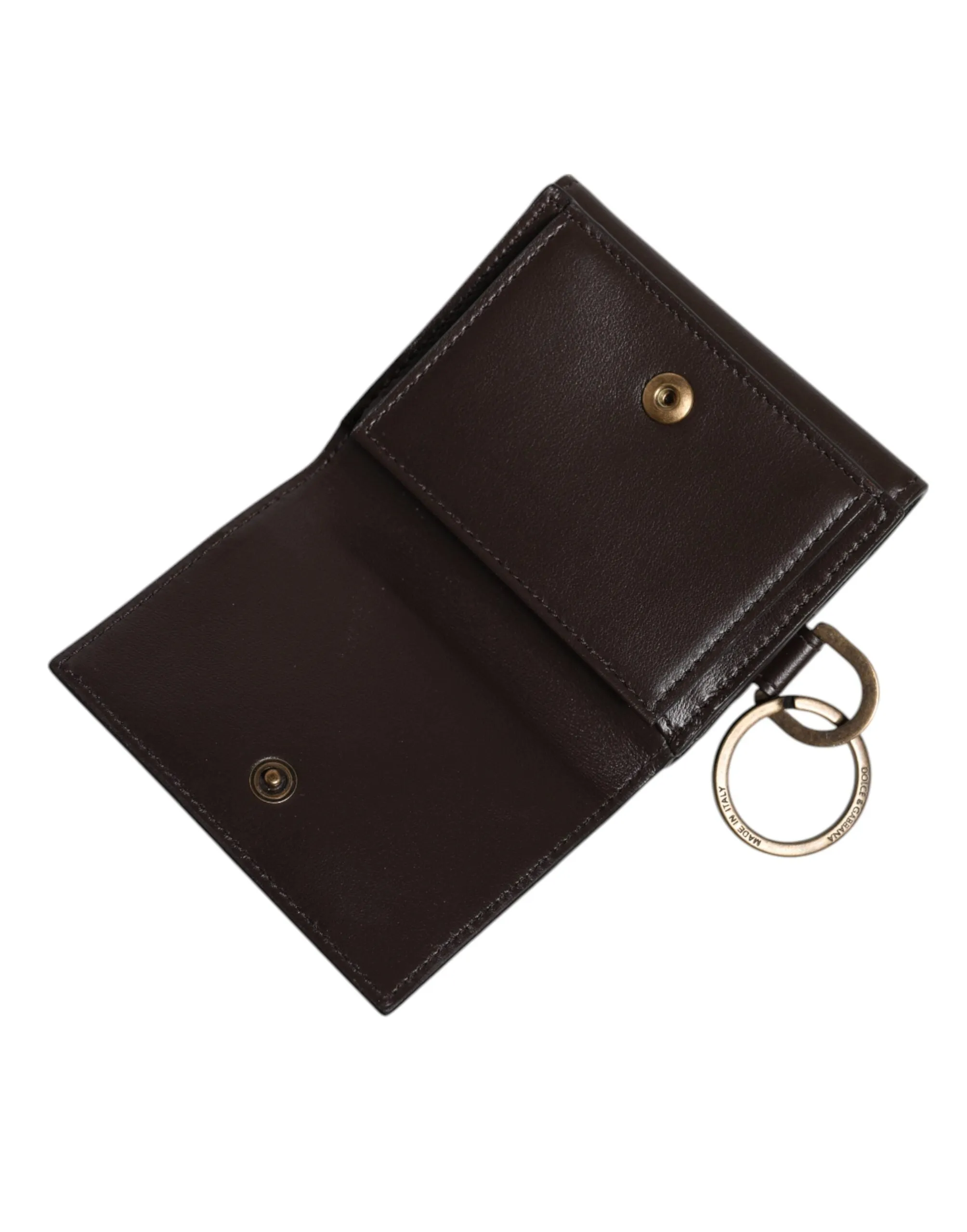 Black Exotic Leather Trifold Crossbody Sling Wallet