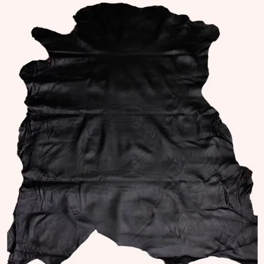 Black Lambskin Leather - Garment Leather Thickness: 0.8 -1.0 mm/ 2 - 2.5oz / Size 7 SqFt