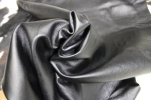 Black Lambskin Leather - Garment Leather Thickness: 0.8 -1.0 mm/ 2 - 2.5oz / Size 7 SqFt