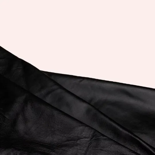 Black Lambskin Leather - Garment Leather Thickness: 0.8 -1.0 mm/ 2 - 2.5oz / Size 7 SqFt