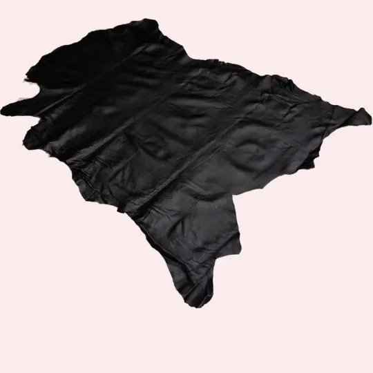 Black Lambskin Leather - Garment Leather Thickness: 0.8 -1.0 mm/ 2 - 2.5oz / Size 7 SqFt