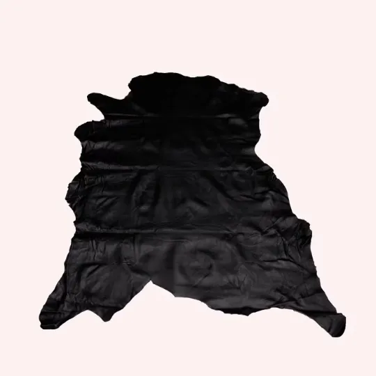 Black Lambskin Leather - Garment Leather Thickness: 0.8 -1.0 mm/ 2 - 2.5oz / Size 7 SqFt