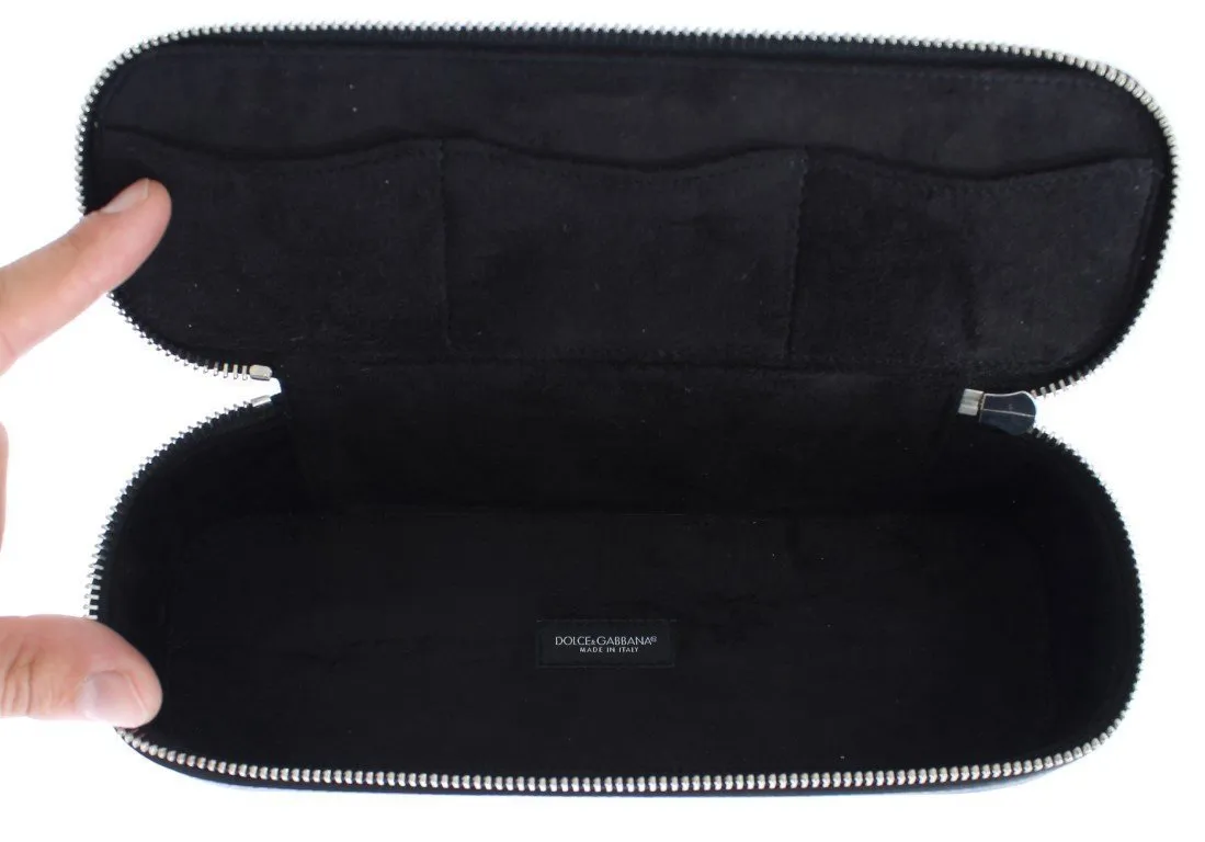 Black Leather Jewelry Sunglasses Case Box Bag Organizer