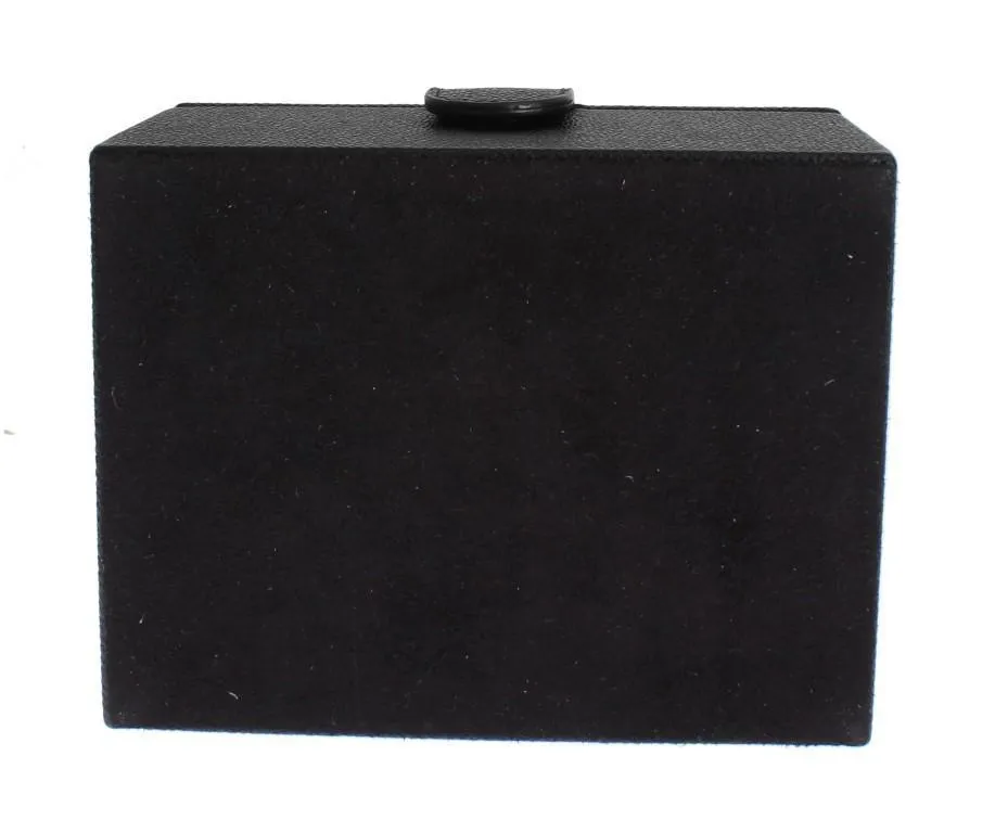 Black Leather Unisex Two Watch Case Cover Box Storage