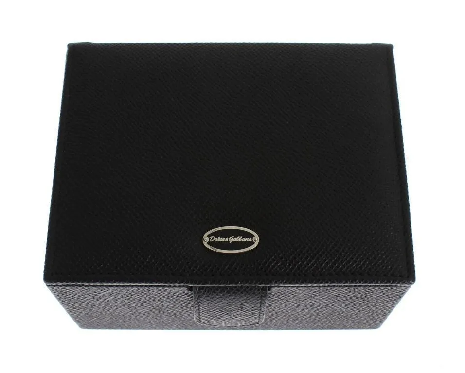Black Leather Unisex Two Watch Case Cover Box Storage