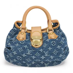 Blue Denim Monogram Pleaty Bag