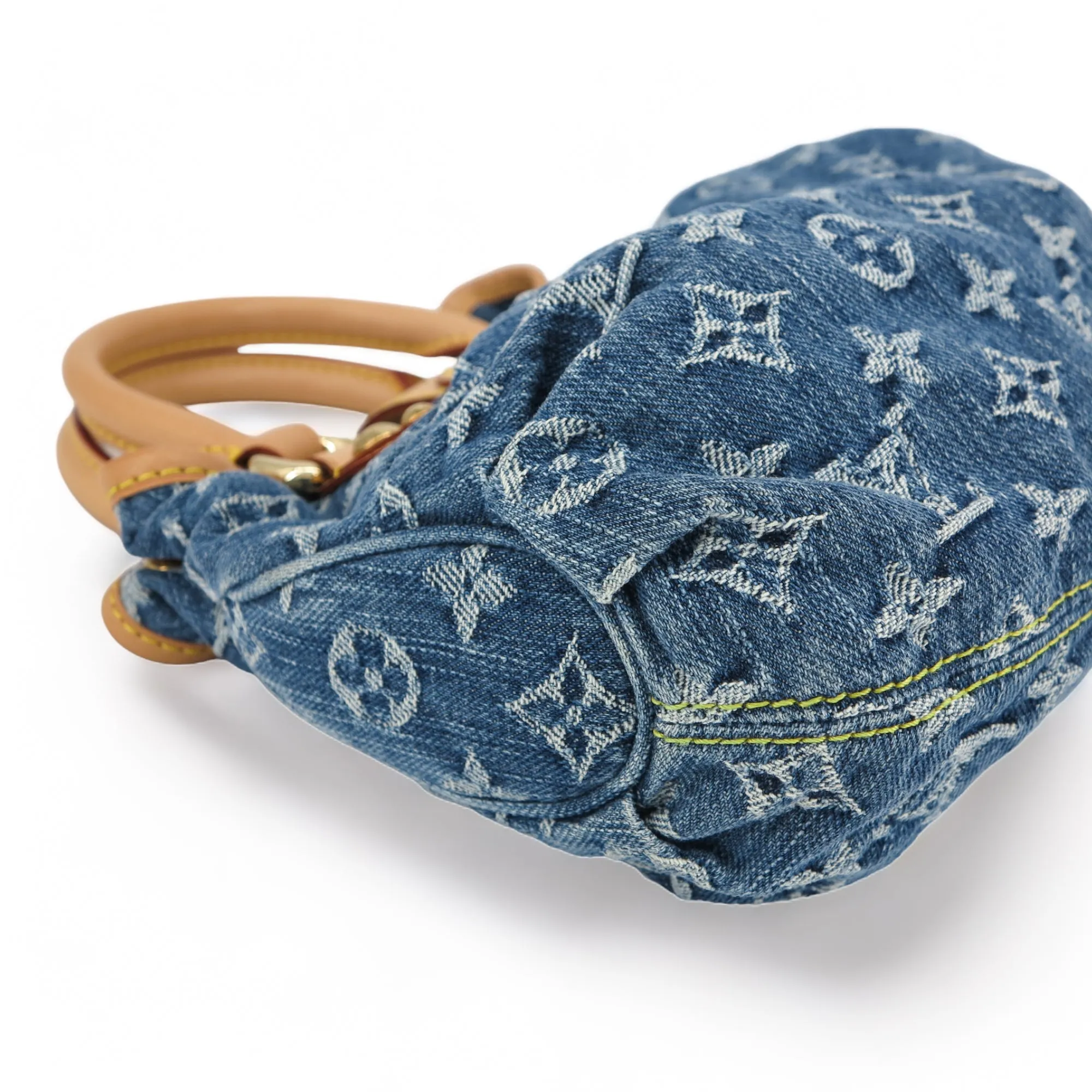 Blue Denim Monogram Pleaty Bag