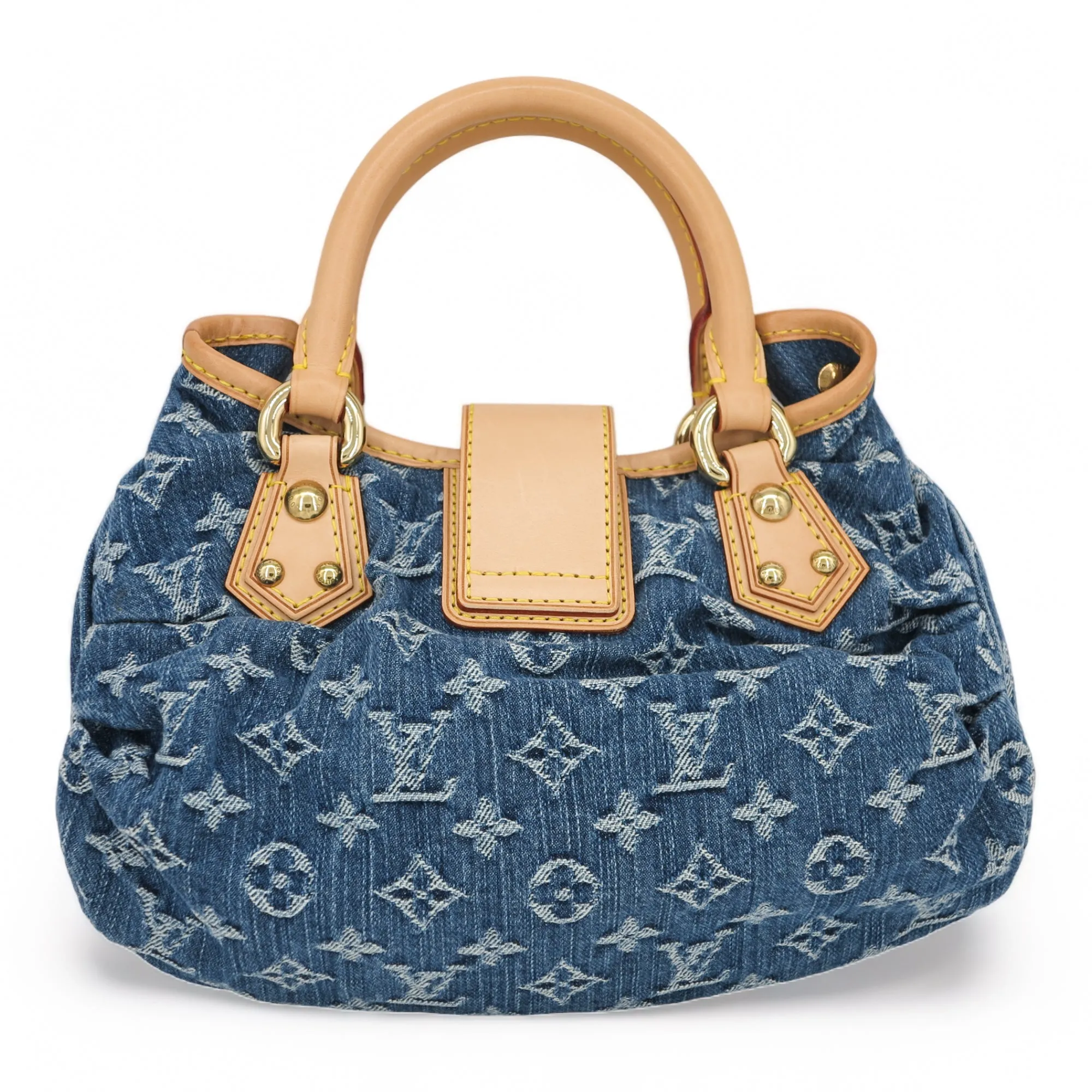Blue Denim Monogram Pleaty Bag