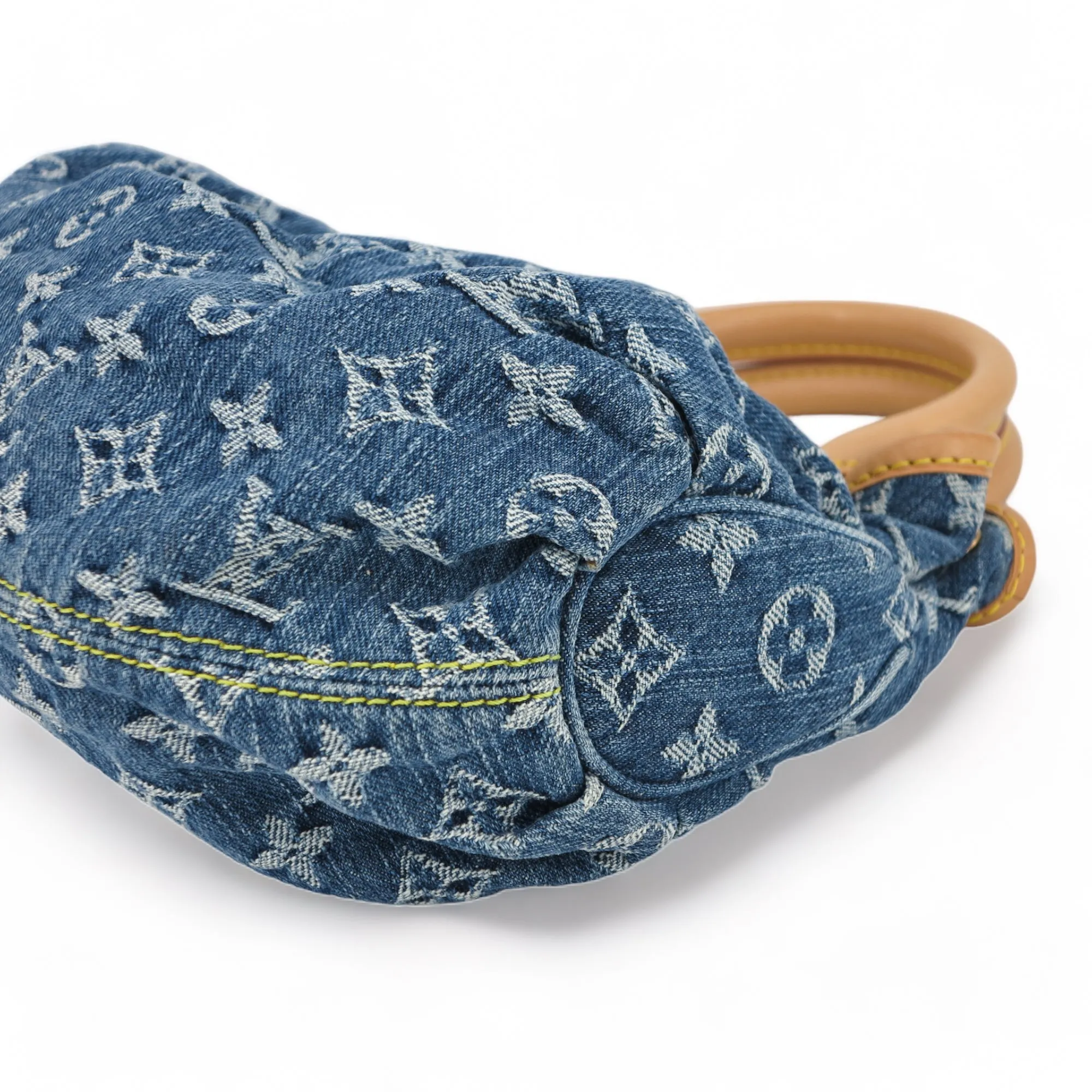 Blue Denim Monogram Pleaty Bag