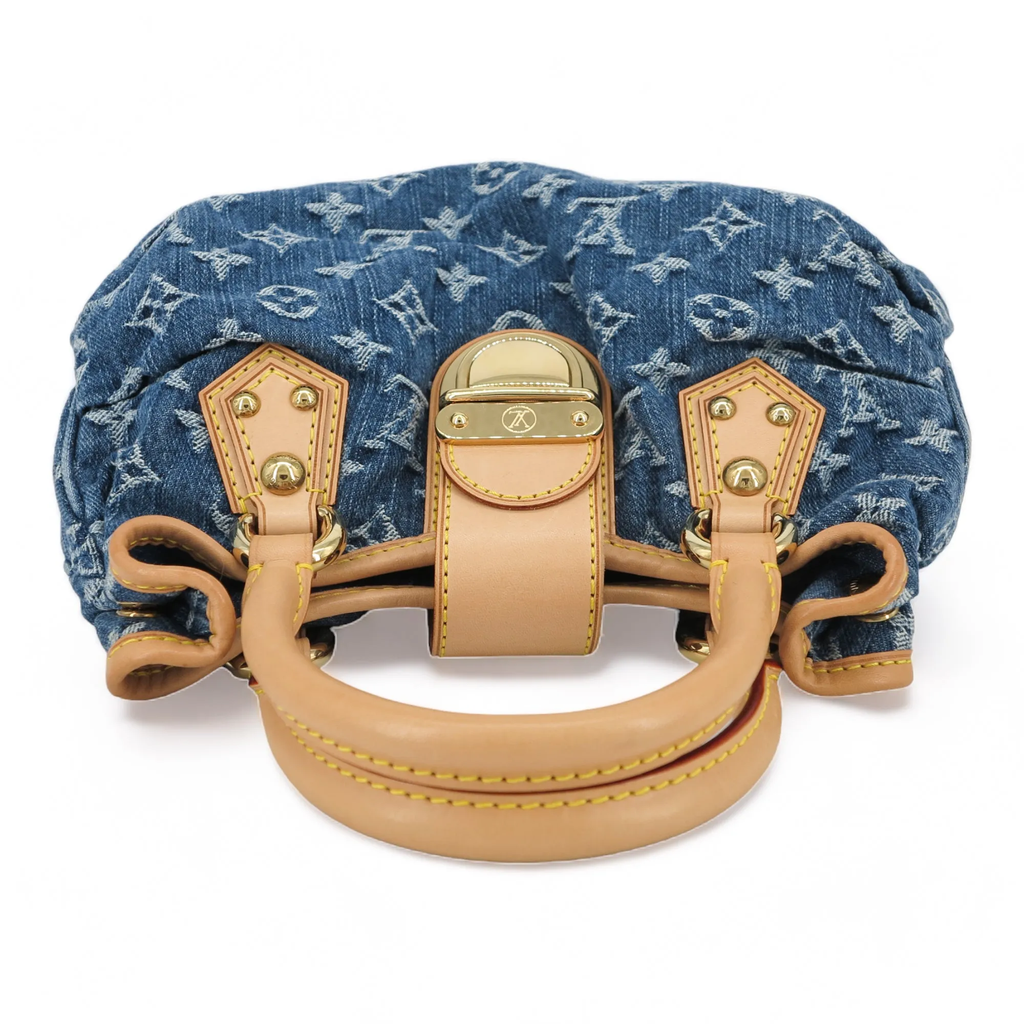 Blue Denim Monogram Pleaty Bag