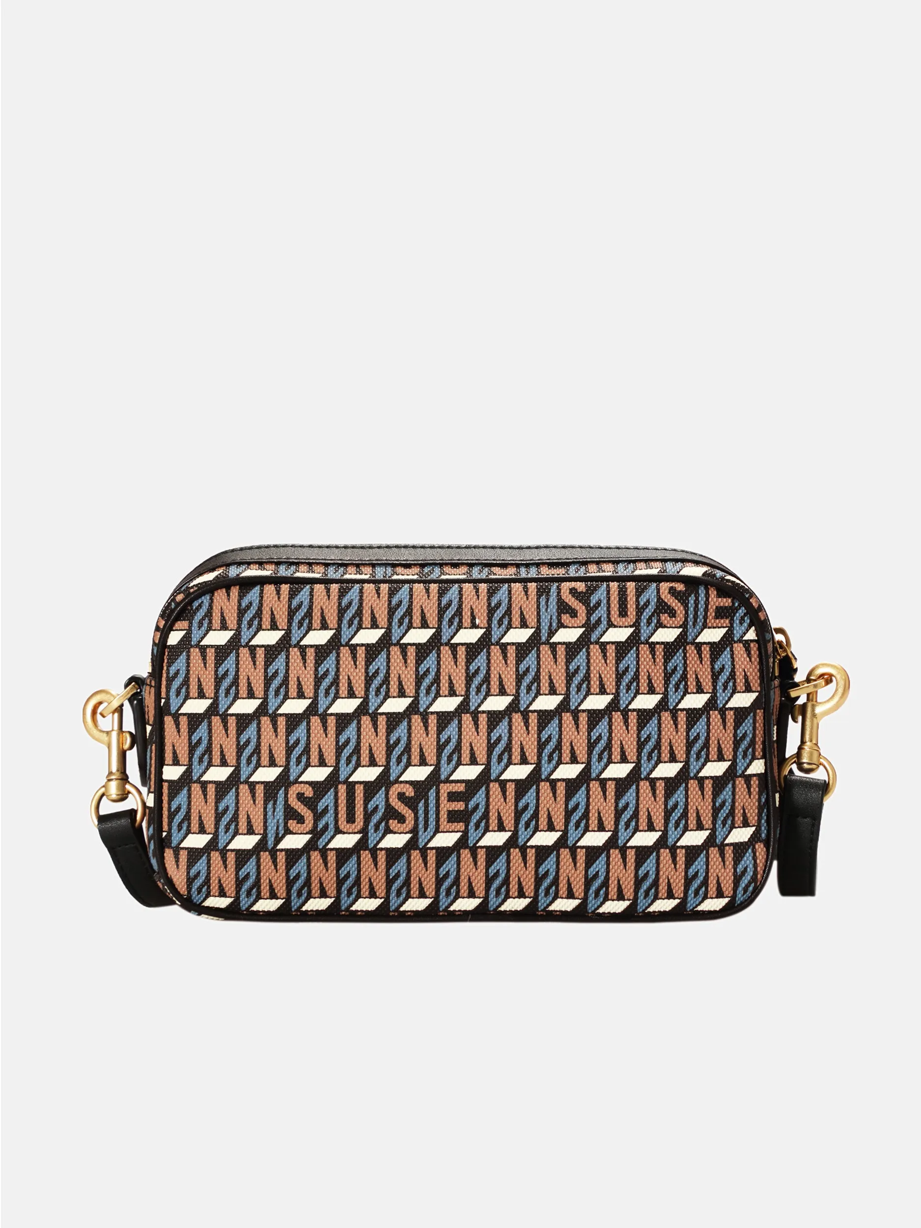 Brand Cross Body Monogram Bag - Black