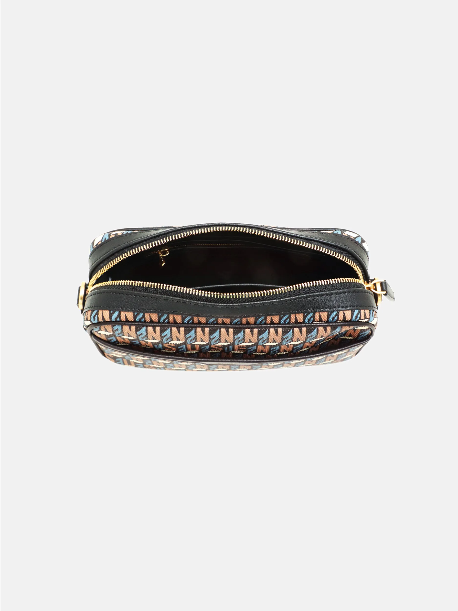 Brand Cross Body Monogram Bag - Black