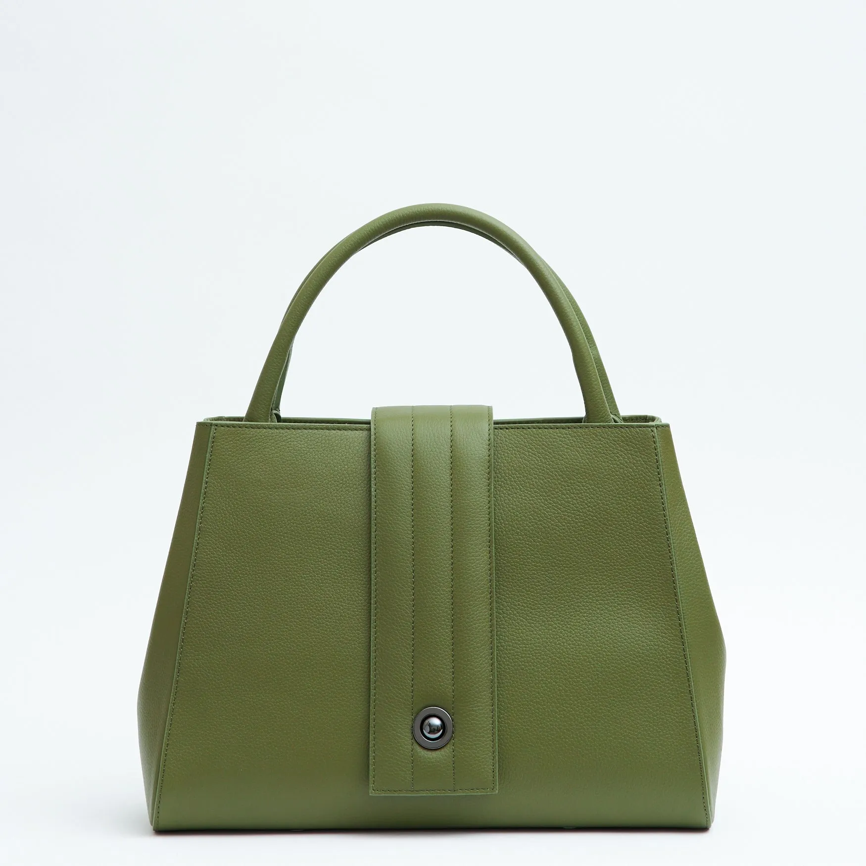 briffani lean interchangeable quilted closure tote - olive with gunmetal
