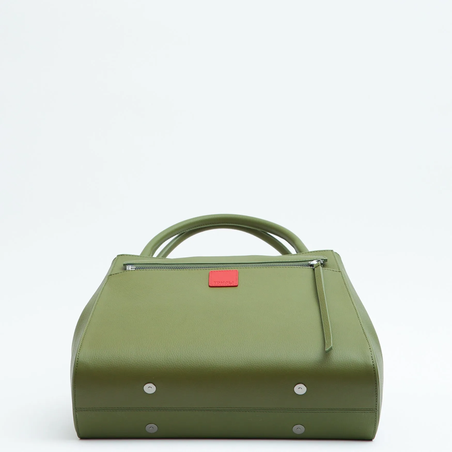 briffani lean interchangeable quilted closure tote - olive with gunmetal