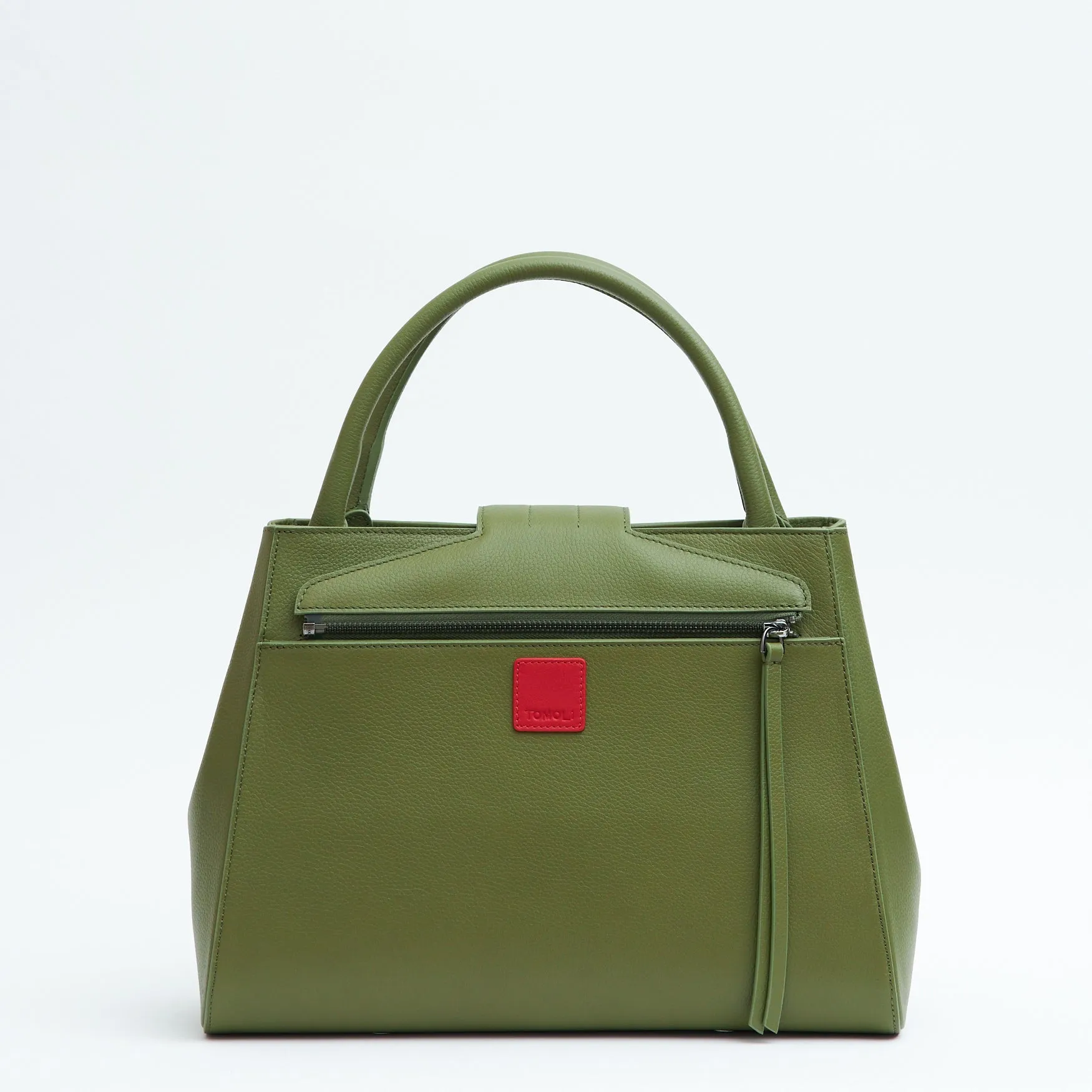 briffani lean interchangeable quilted closure tote - olive with gunmetal