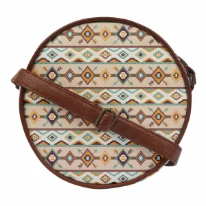 Brown Boho Round Sling Bag