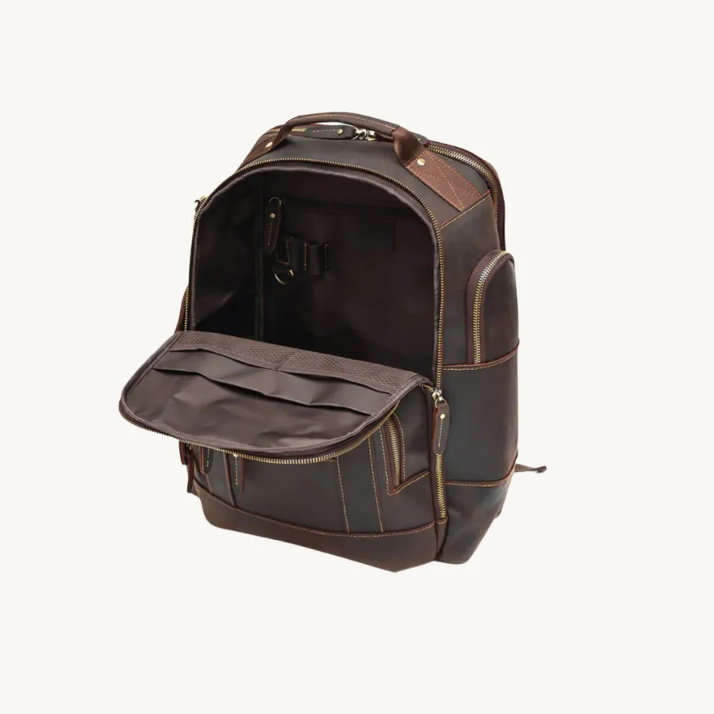 Brown Classic Leather Backpack