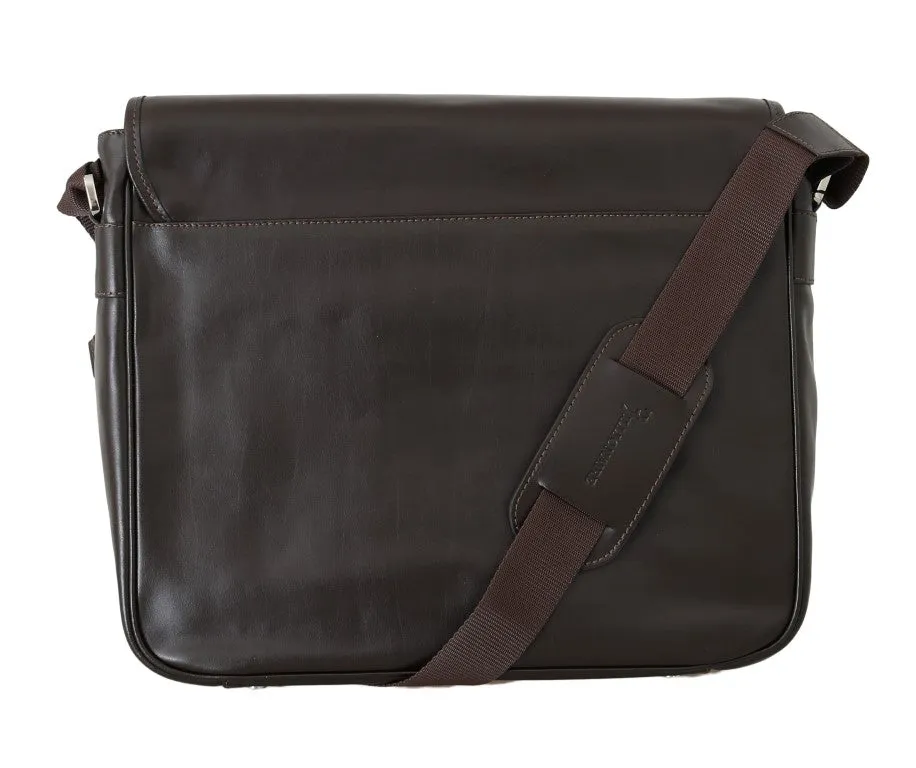 Brown Leather Messenger Shoulder Bag