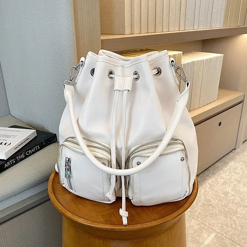 Bucket Design PU Leather Crossbody Bag