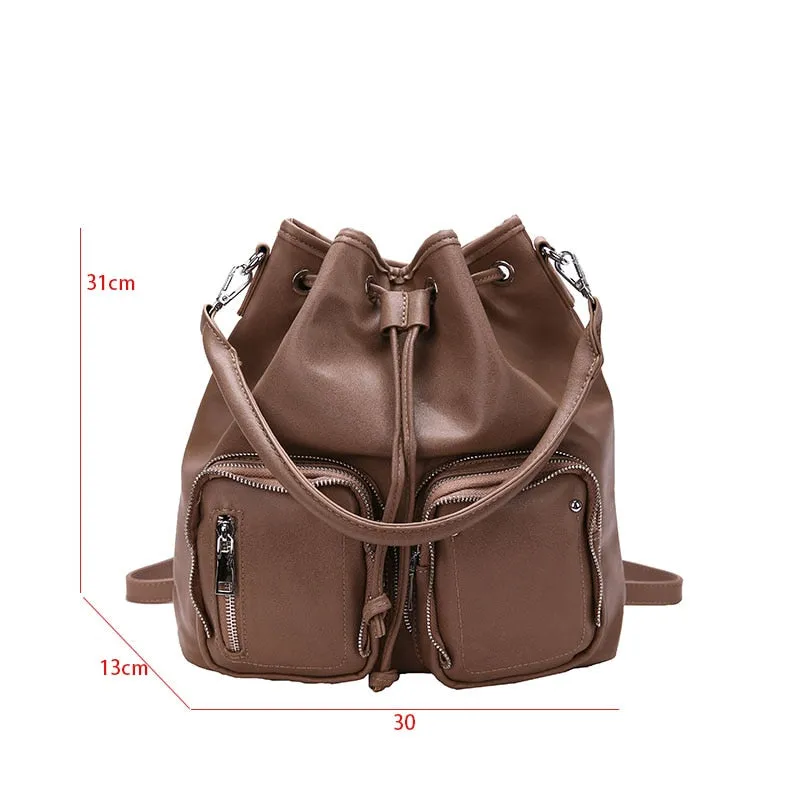 Bucket Design PU Leather Crossbody Bag