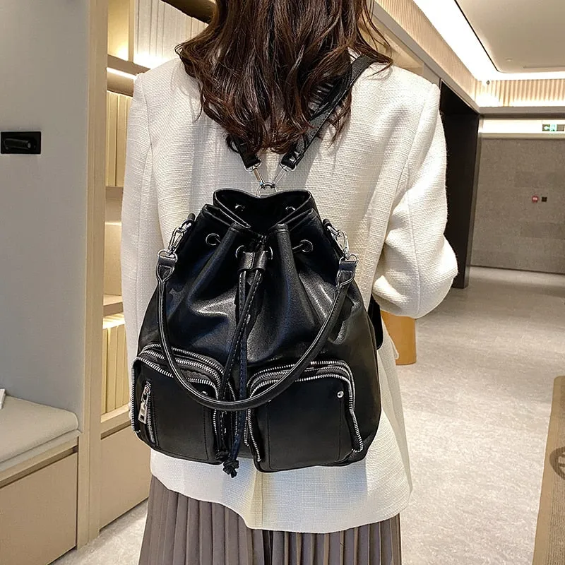 Bucket Design PU Leather Crossbody Bag