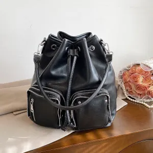 Bucket Design PU Leather Crossbody Bag