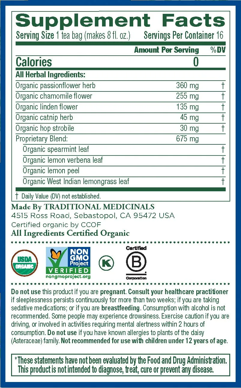 [Bundle Of 4] Traditional Medicinals Organic Nighty Night Tea, 16 Bags Exp: