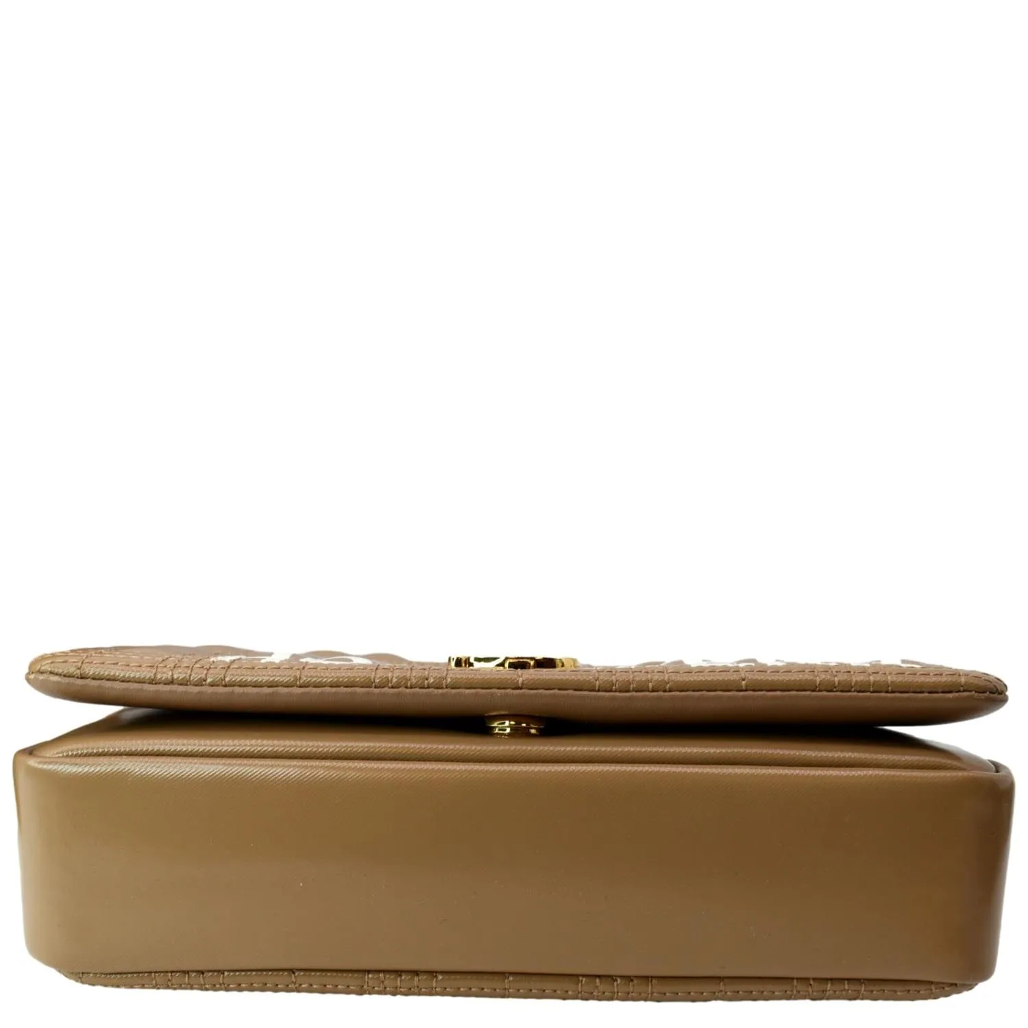 BURBERRY Horseferry Print Lola Small Quilted Leather Shoulder Bag Camel