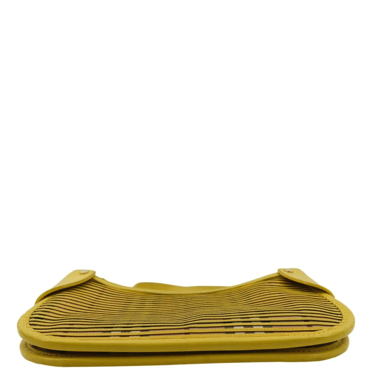 BURBERRY Nova Check Leather Pochette Bag Yellow