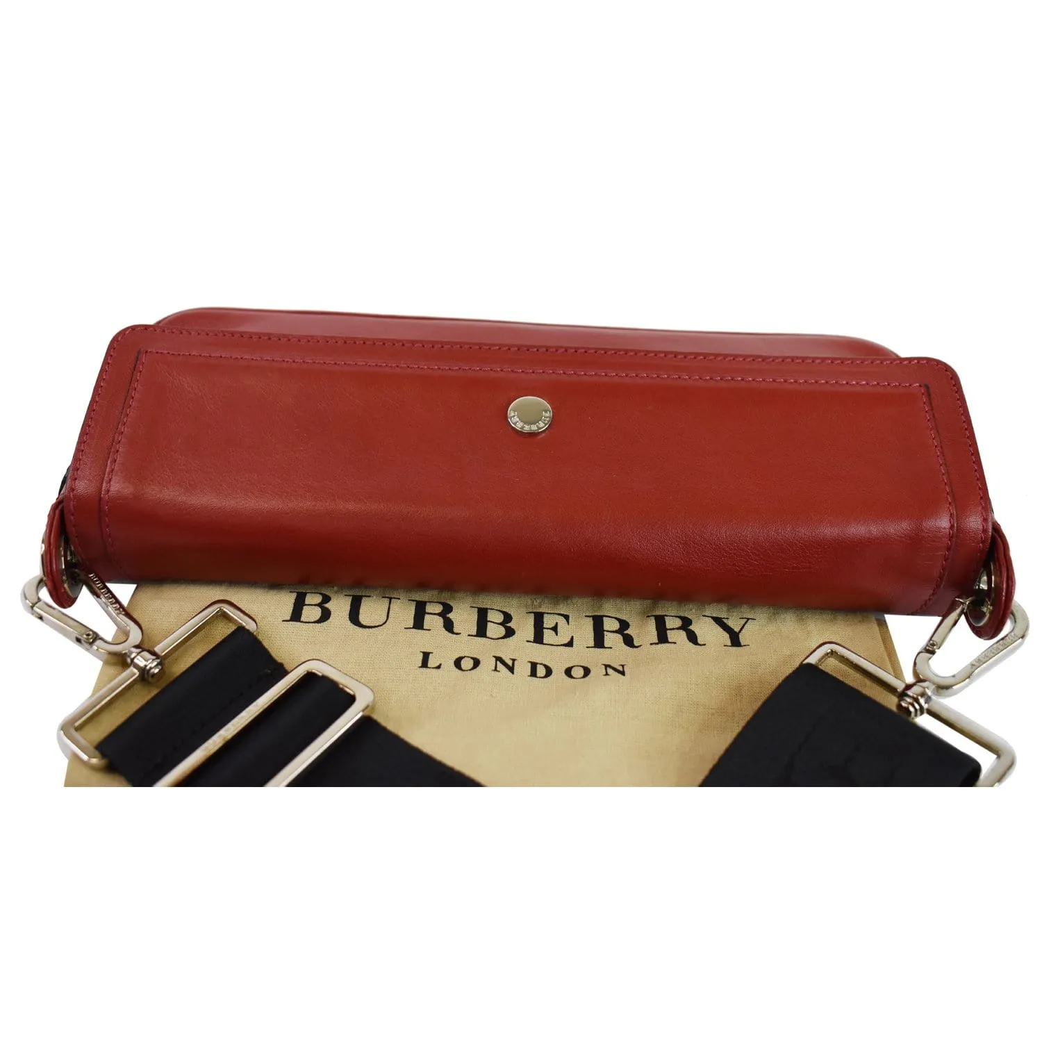 BURBERRY Small Pochette Leather Shoulder Bag Red