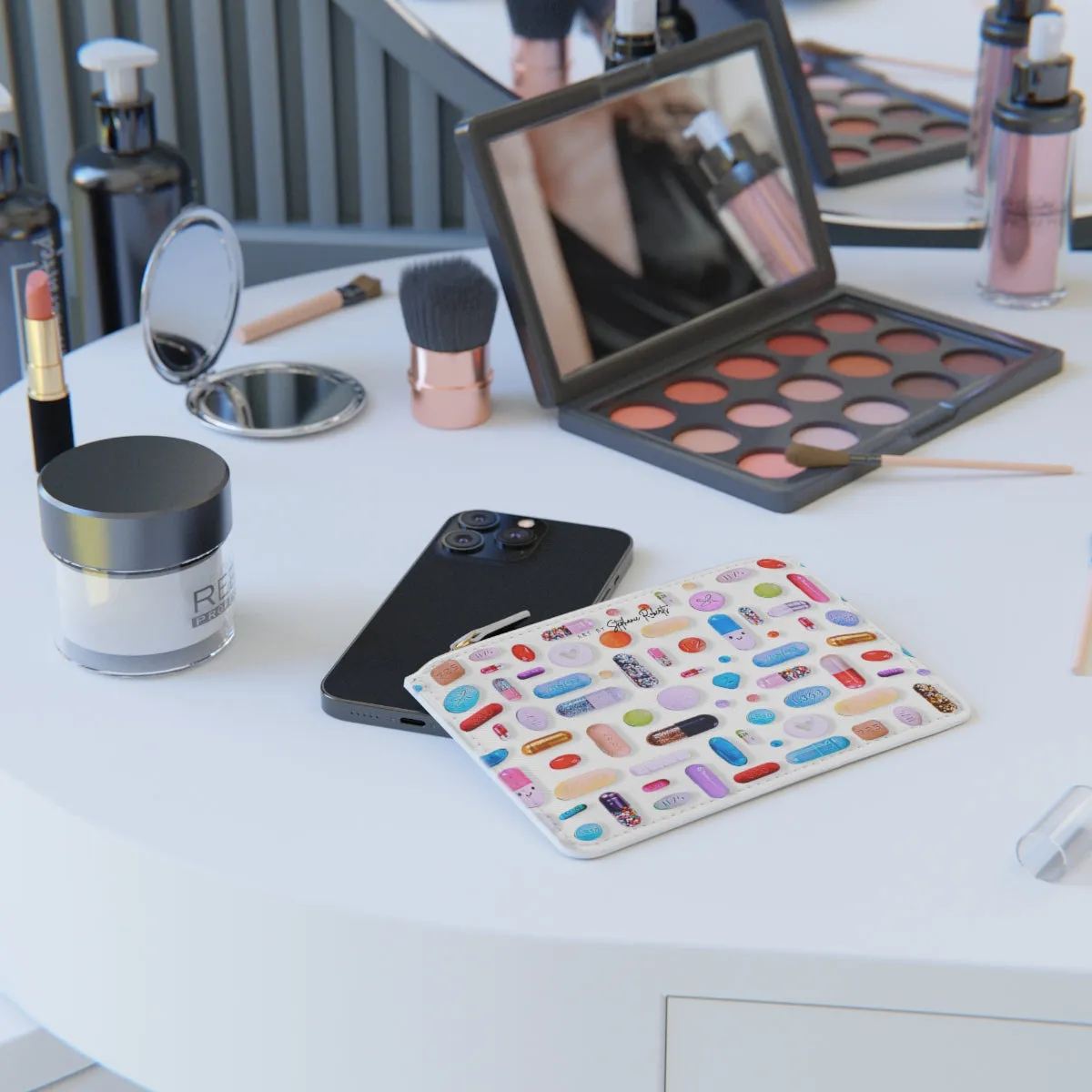 Candy Colored Pill Grid - Mini Clutch Bag