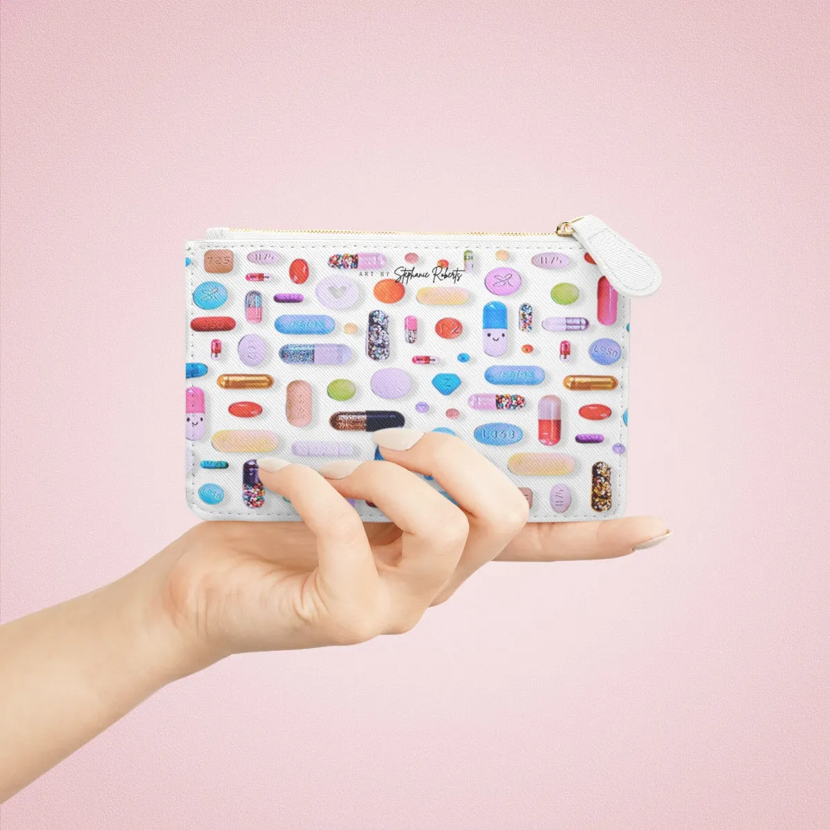 Candy Colored Pill Grid - Mini Clutch Bag