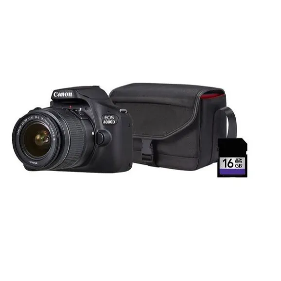 Canon 4000D 18MP DSLR Starter Bundle - Black