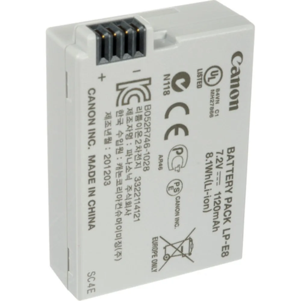 Canon LP-E8 Rechargeable Lithium-Ion Battery Pack | 7.2V, 1120mAh