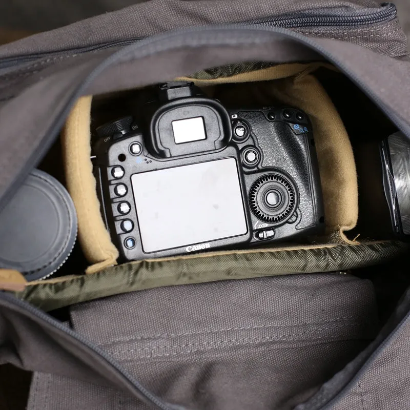 Canvas DSLR Camera Bag, Professional SLR Camera Bag, Men's Canvas Messenger Bag BBK-1