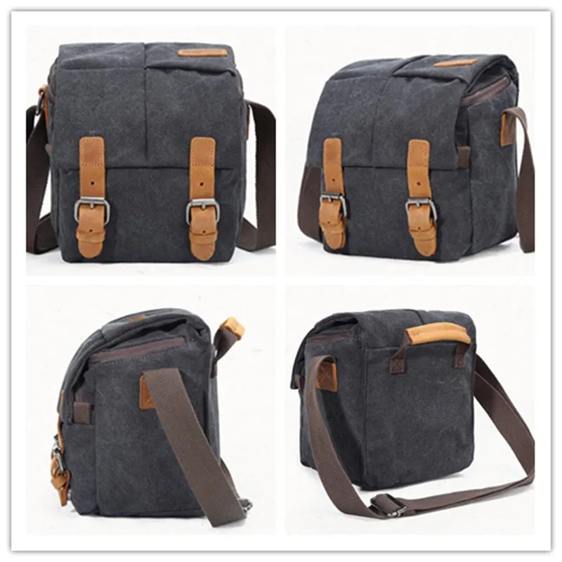 Canvas DSLR Camera Bag Waterproof Camera Bag Shoulder Messenger Bag QSM264
