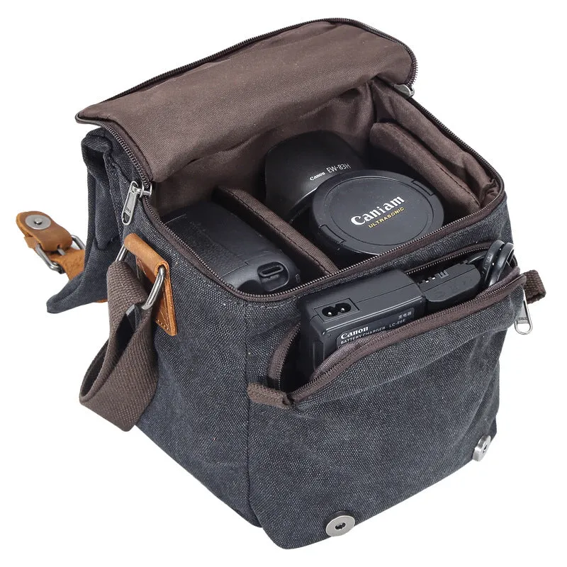Canvas DSLR Camera Bag Waterproof Camera Bag Shoulder Messenger Bag QSM264