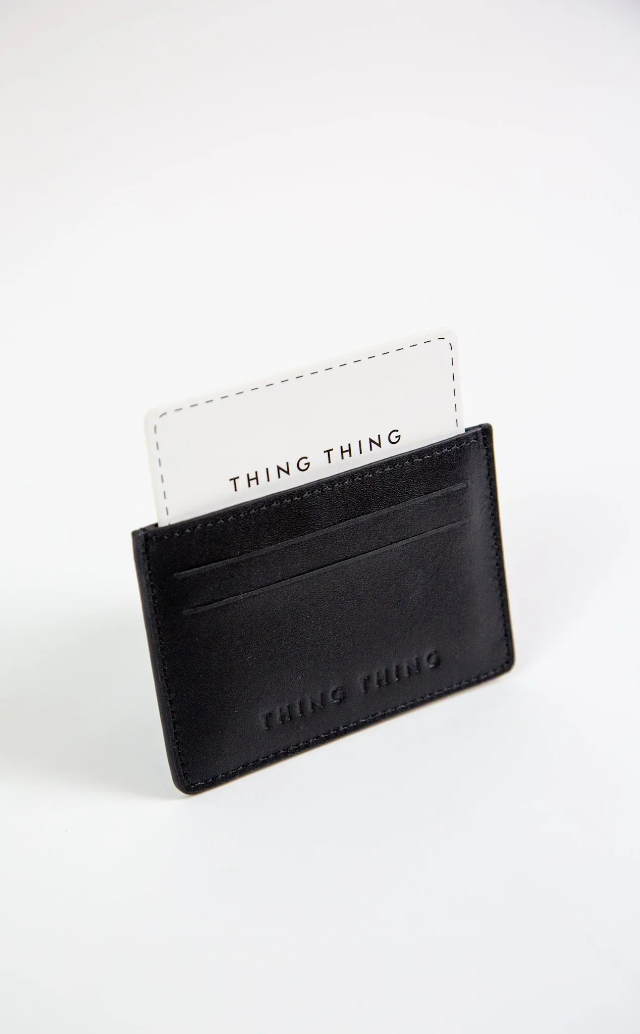 CARD HOLDER - BLACK BUBBLE LEATHER