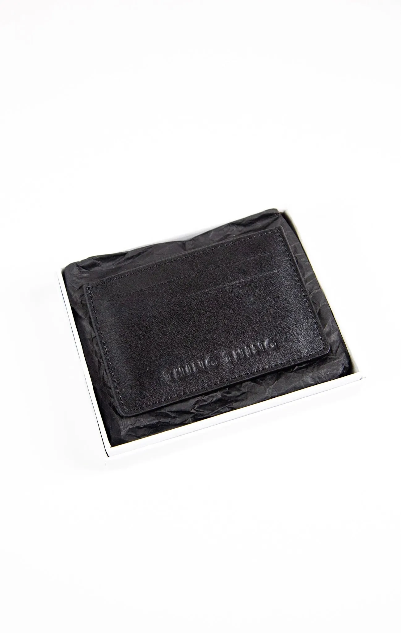 CARD HOLDER - BLACK BUBBLE LEATHER