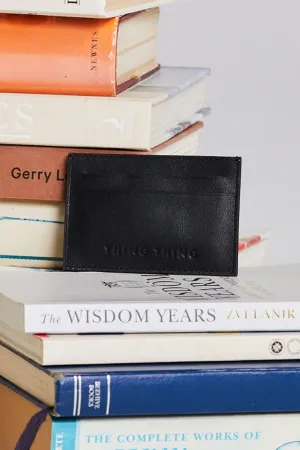 CARD HOLDER - BLACK BUBBLE LEATHER