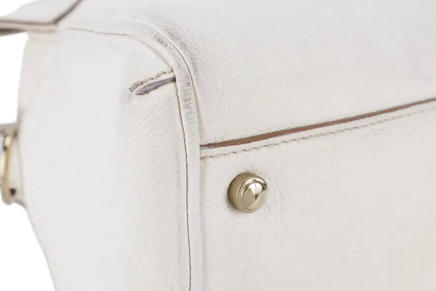 CARTIER MUST MARCELLO HANDBAG WHITE LEATHER WITH STRAPS AND DUST COVER