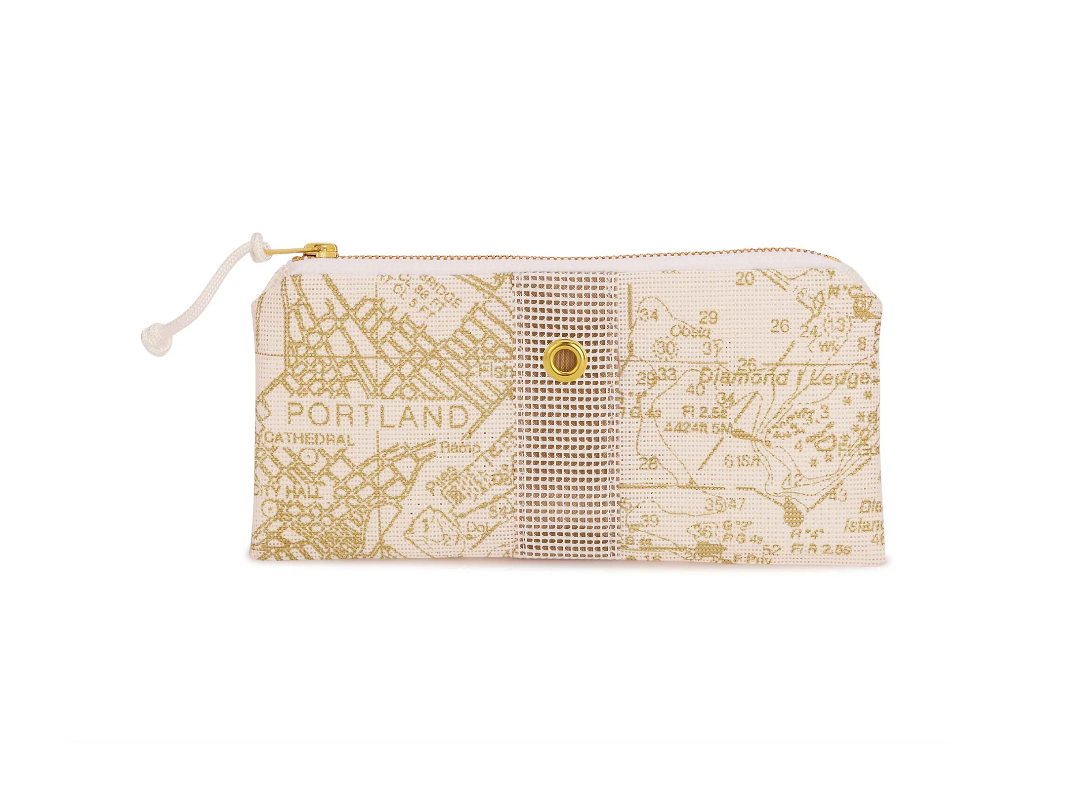 Casco Bay Chart in Gold Mini-Clutch